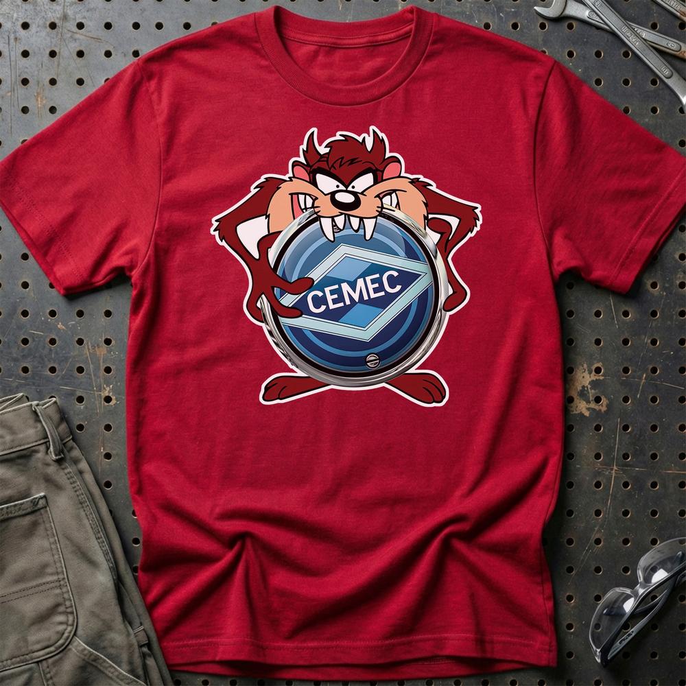 Cemec TAZ Unisex T-Shirt , Bomuld-Beklædning-Cemec-Rød-S-Garage Culture Shop- garage - man cave - merchandise