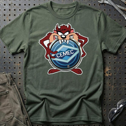 Cemec TAZ Unisex T-Shirt , Bomuld-Beklædning-Cemec-Grøn Militær-S-Garage Culture Shop- garage - man cave - merchandise