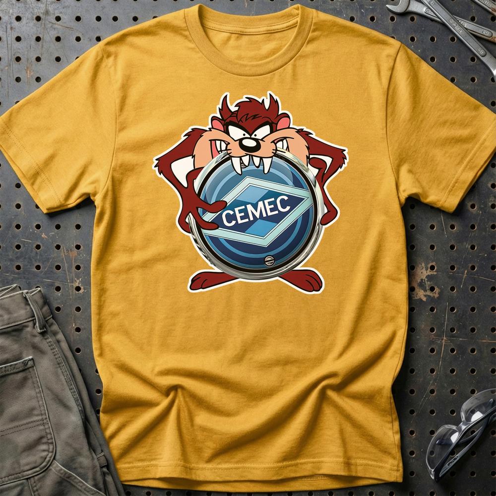 Cemec TAZ Unisex T-Shirt , Bomuld-Beklædning-Cemec-Guld-S-Garage Culture Shop- garage - man cave - merchandise