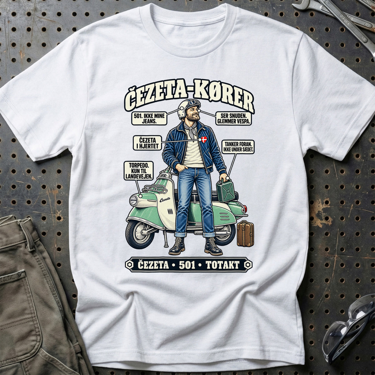 
Čezeta-Kører T-Shirt – Hvid
