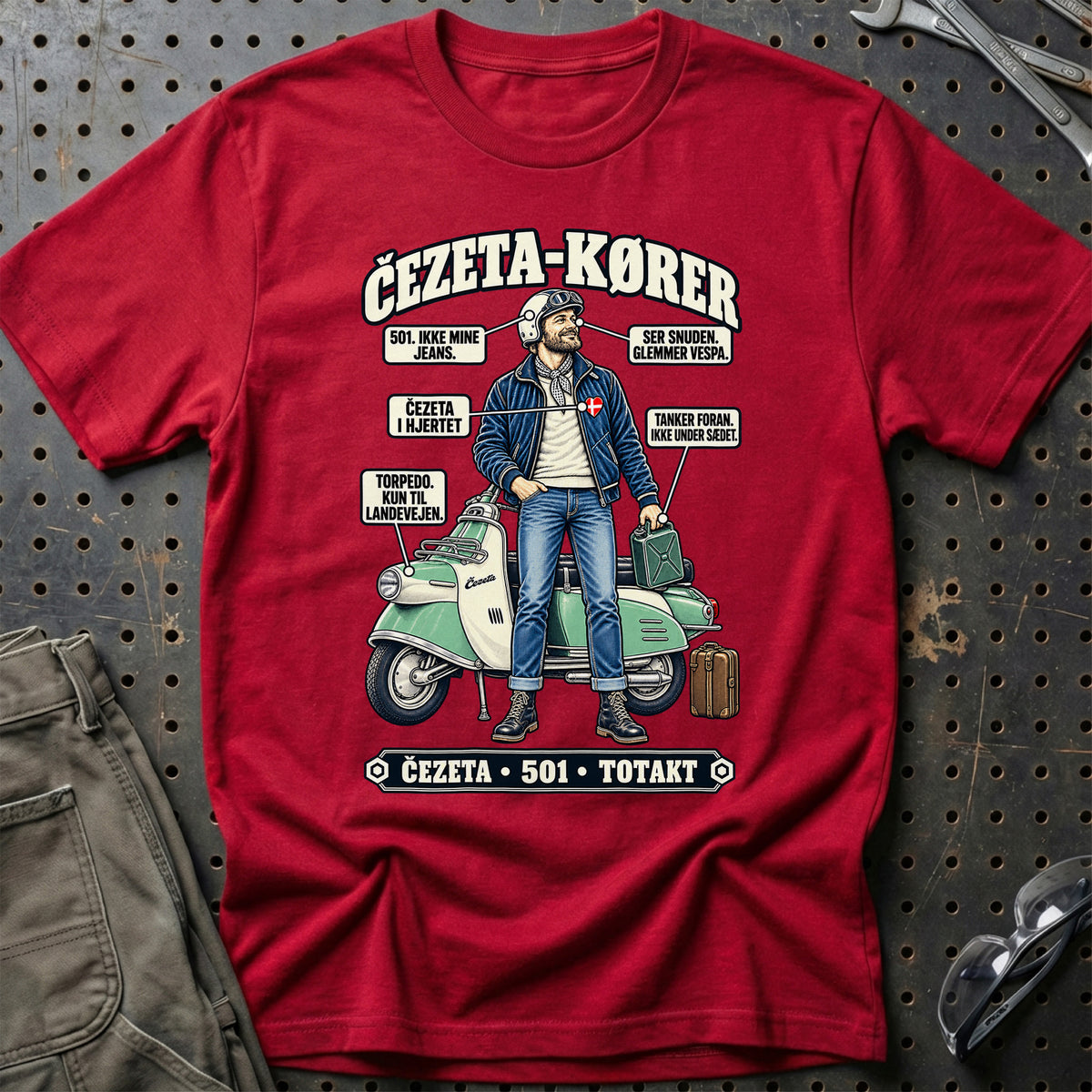 
Čezeta-Kører T-Shirt – Rød