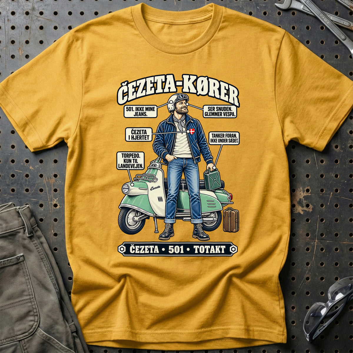 
Čezeta-Kører T-Shirt – Guld