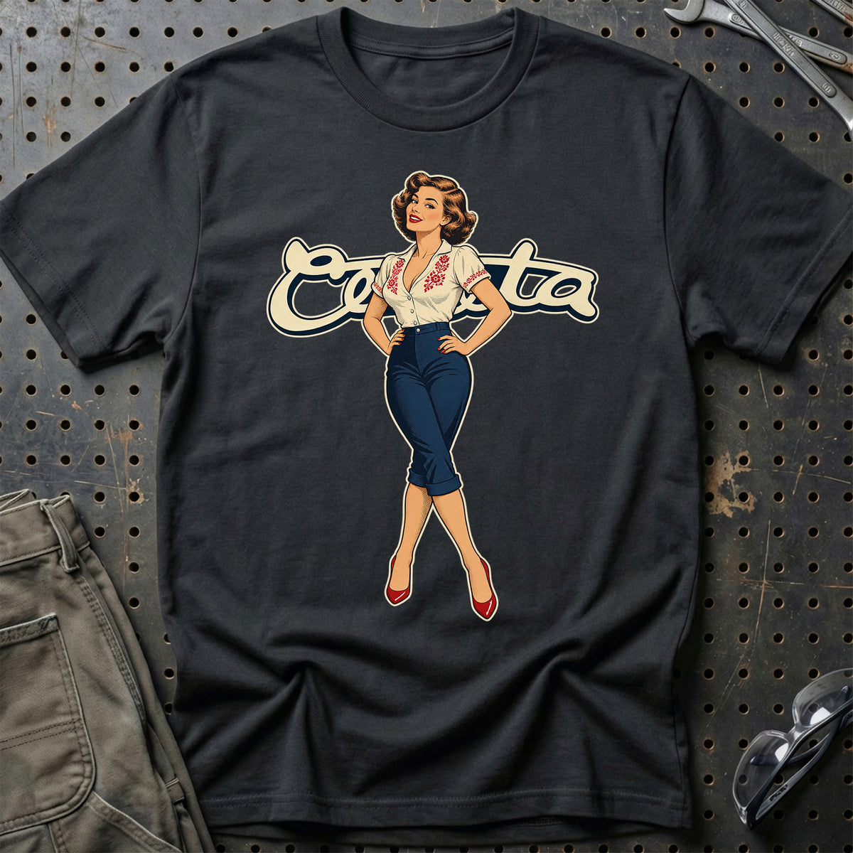 Čezeta Retro Pinup T-Shirt – Sort