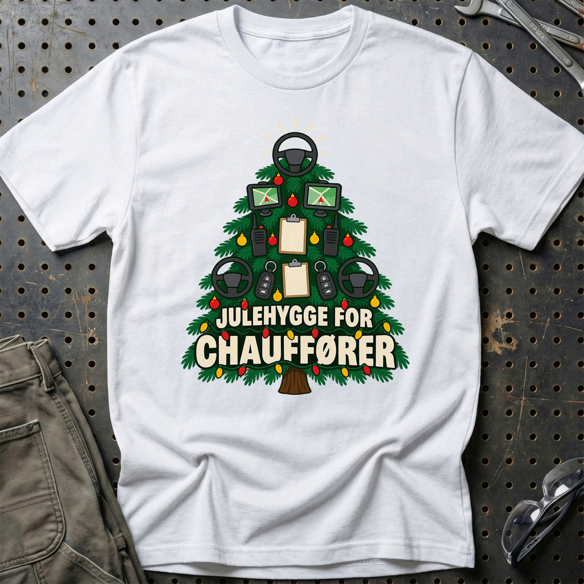 
Chauffør – Julehygge – Unisex T-Shirt – Hvid