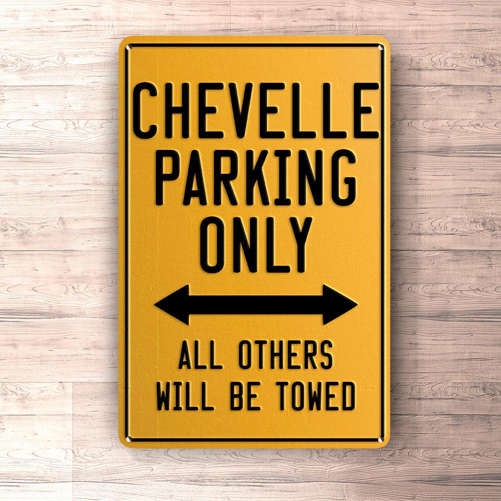 Chevelle Parking Only Skilte, Musemåtte, Dørmåtte-Parking skilte-Chevrolet-Garage Culture Shop- garage - man cave - merchandise