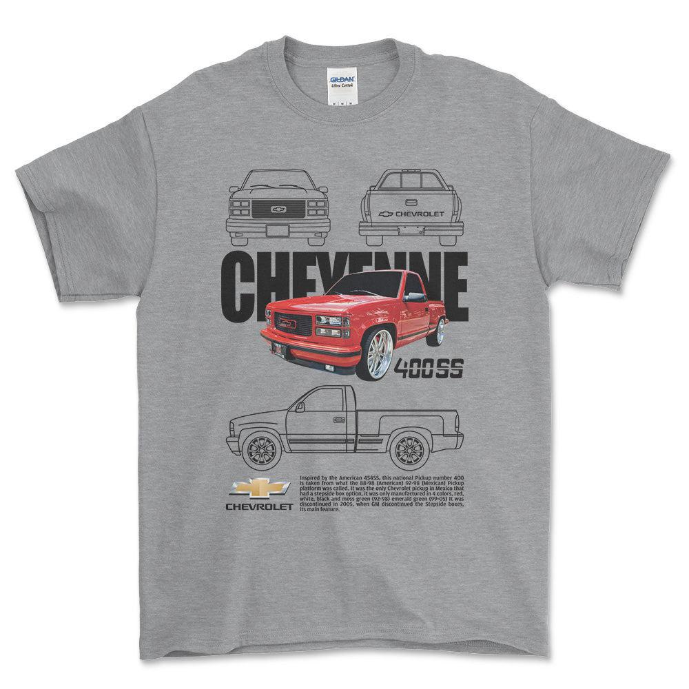 Chevrolet 400SS - Unisex T-Shirt , Bomuld-Beklædning-Chevrolet-Grå Sport-S-Forside-Garage Culture Shop- garage - man cave - merchandise