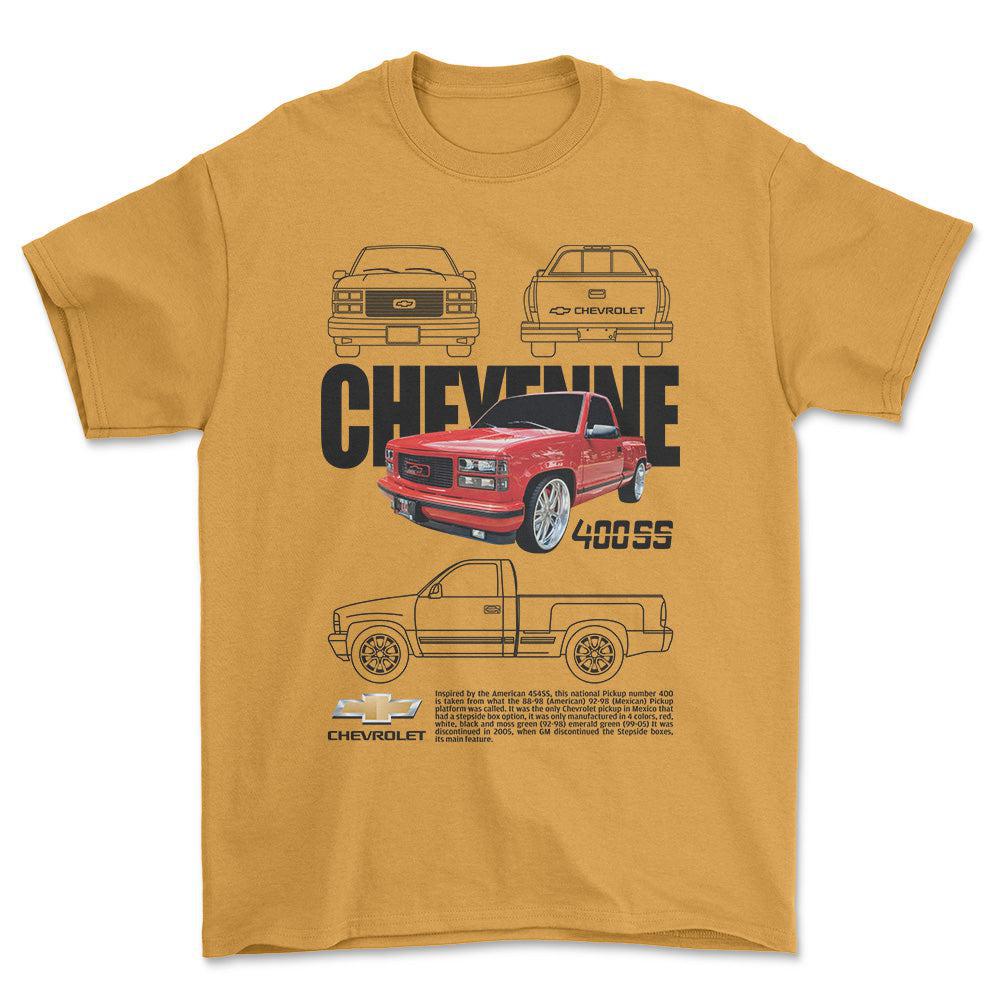 Chevrolet 400SS - Unisex T-Shirt , Bomuld-Beklædning-Chevrolet-Guld-S-Forside-Garage Culture Shop- garage - man cave - merchandise