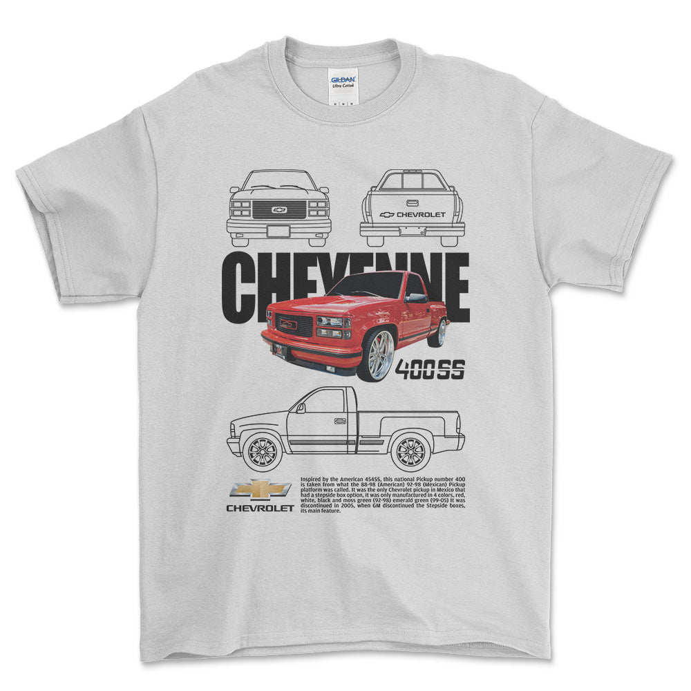 Chevrolet 400SS - Unisex T-Shirt , Bomuld-Beklædning-Chevrolet-Hvid-S-Forside-Garage Culture Shop- garage - man cave - merchandise