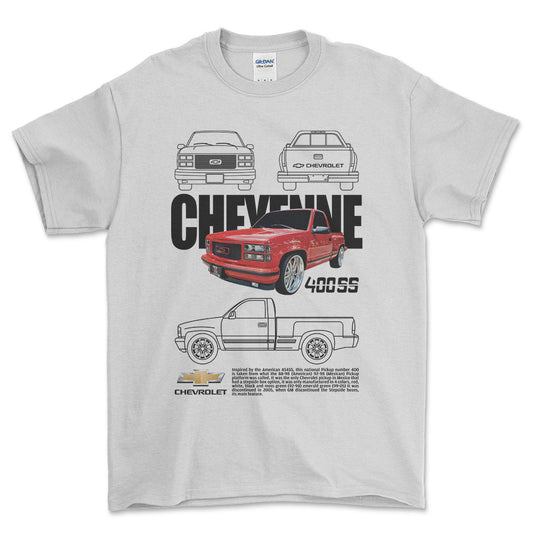 Chevrolet 400SS - Unisex T-Shirt , Bomuld-Beklædning-Chevrolet-Hvid-S-Forside-Garage Culture Shop- garage - man cave - merchandise