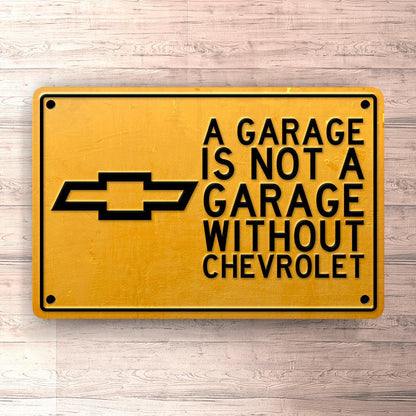 Chevrolet A Garage Is Not A Garage Without Chevrolet Skilte, Musemåtte, Dørmåtte-Skilte-Chevrolet-Garage Culture Shop- garage - man cave - merchandise