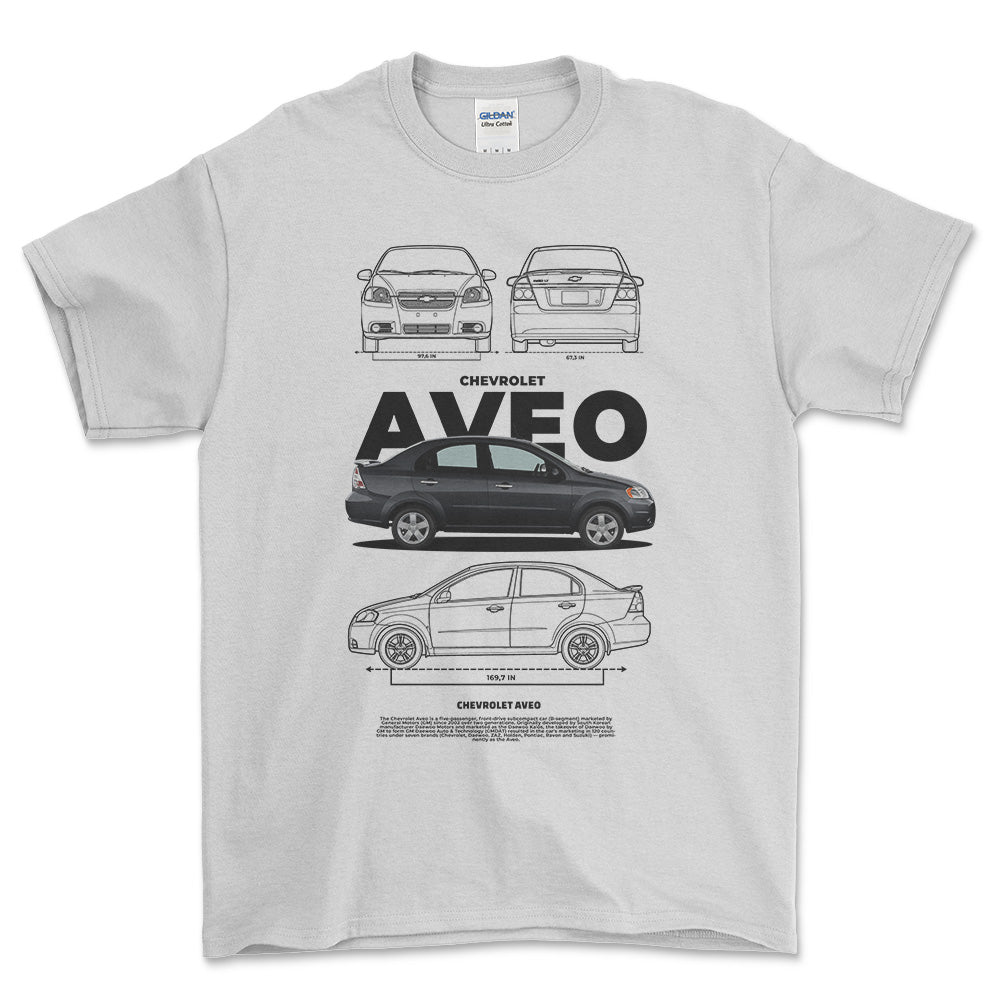 Chevrolet Aveo - Unisex T-Shirt , Bomuld-Beklædning-Chevrolet-Hvid-S-Forside-Garage Culture Shop- garage - man cave - merchandise