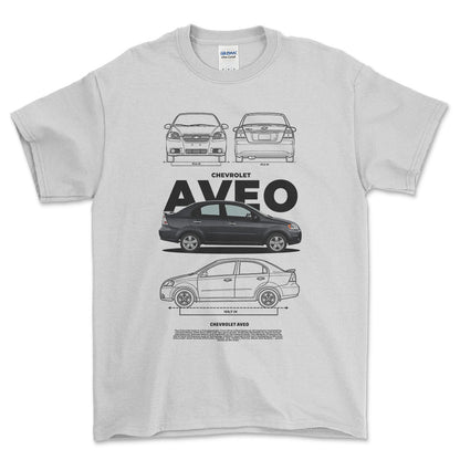 Chevrolet Aveo - Unisex T-Shirt , Bomuld-Beklædning-Chevrolet-Hvid-S-Forside-Garage Culture Shop- garage - man cave - merchandise