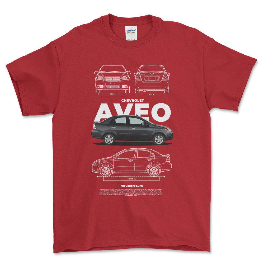 Chevrolet Aveo - Unisex T-Shirt , Bomuld-Beklædning-Chevrolet-Rød-S-Garage Culture Shop- garage - man cave - merchandise