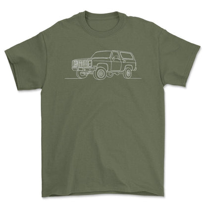 Chevrolet Blazer M1009 - One Line Style Unisex T-Shirt-Beklædning-Chevrolet-Garage Culture Shop- garage - man cave - merchandise