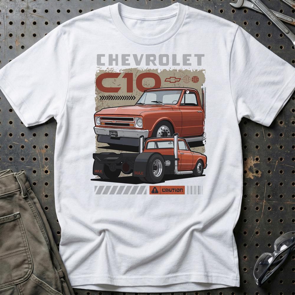 Chevrolet C10 Fast And Furios Cars - Unisex T-Shirt-Beklædning-Chevrolet-Hvid-S-Garage Culture Shop- garage - man cave - merchandise
