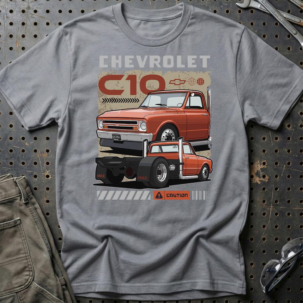 Chevrolet C10 Fast And Furios Cars - Unisex T-Shirt-Beklædning-Chevrolet-Grå Sport-S-Garage Culture Shop- garage - man cave - merchandise