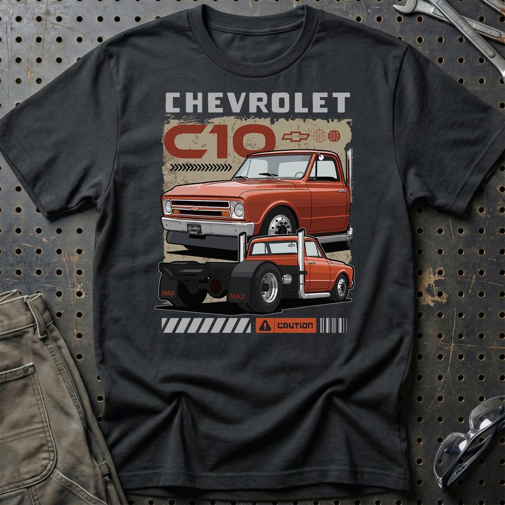 Chevrolet C10 Fast And Furios Cars - Unisex T-Shirt-Beklædning-Chevrolet-Sort-S-Garage Culture Shop- garage - man cave - merchandise