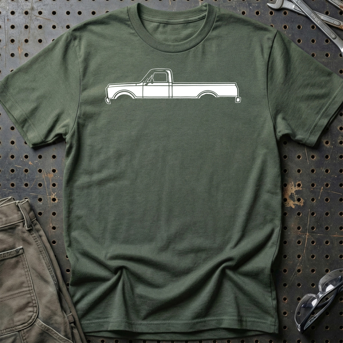 
Chevrolet C20 Silhuet T-Shirt – Grøn Militær