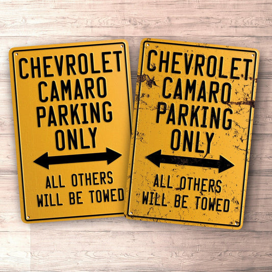 Chevrolet Camaro Parking Only Skilte, Musemåtte, Dørmåtte , Plakat-Parking skilte-Chevrolet-Garage Culture Shop- garage - man cave - merchandise