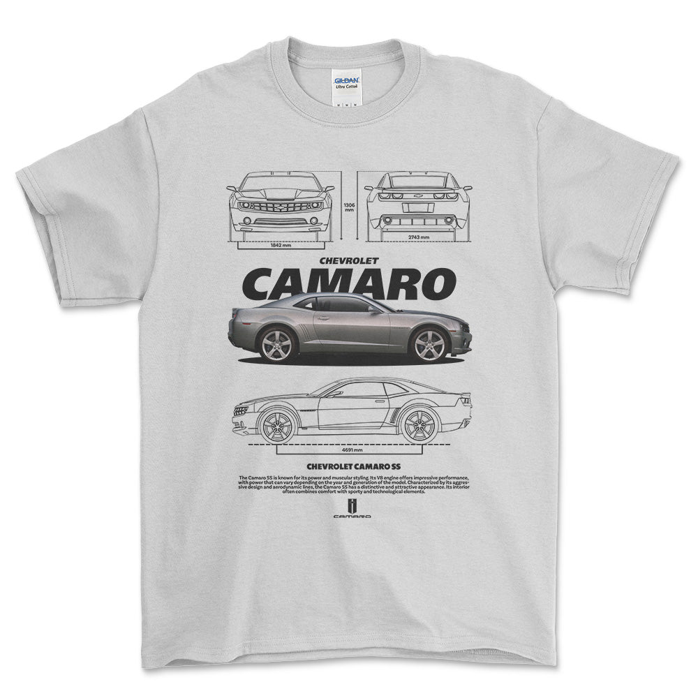 Chevrolet Camaro - Unisex T-Shirt , Bomuld-Beklædning-Chevrolet-Hvid-S-Forside-Garage Culture Shop- garage - man cave - merchandise