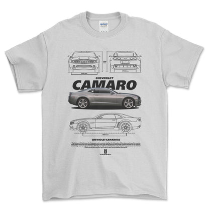 Chevrolet Camaro - Unisex T-Shirt , Bomuld-Beklædning-Chevrolet-Hvid-S-Forside-Garage Culture Shop- garage - man cave - merchandise