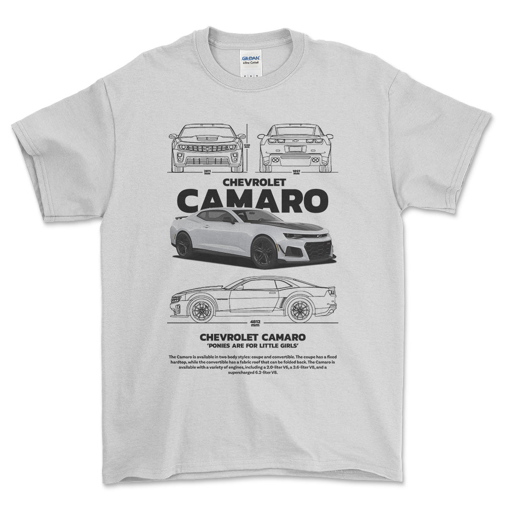 Chevrolet Camaro - Unisex T-Shirt , Bomuld-Beklædning-Chevrolet-Hvid-S-Forside-Garage Culture Shop- garage - man cave - merchandise
