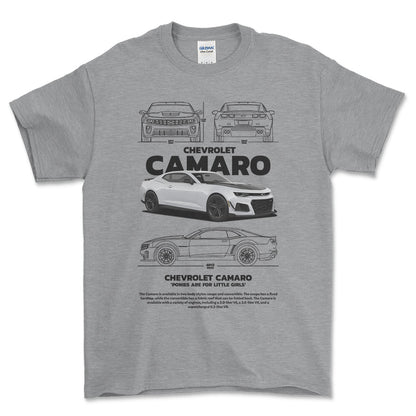 Chevrolet Camaro - Unisex T-Shirt , Bomuld-Beklædning-Chevrolet-Grå Sport-S-Forside-Garage Culture Shop- garage - man cave - merchandise