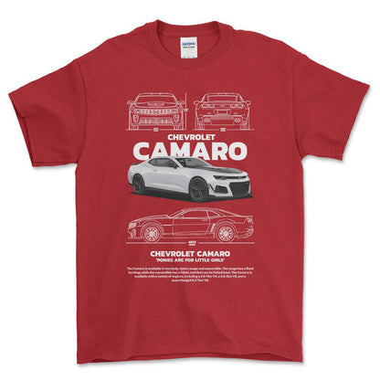 Chevrolet Camaro - Unisex T-Shirt , Bomuld-Beklædning-Chevrolet-Rød-S-Forside-Garage Culture Shop- garage - man cave - merchandise