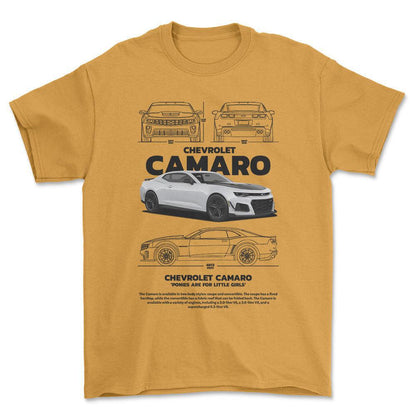 Chevrolet Camaro - Unisex T-Shirt , Bomuld-Beklædning-Chevrolet-Guld-S-Forside-Garage Culture Shop- garage - man cave - merchandise