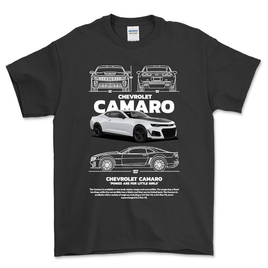 Chevrolet Camaro - Unisex T-Shirt , Bomuld-Beklædning-Chevrolet-Sort-S-Forside-Garage Culture Shop- garage - man cave - merchandise