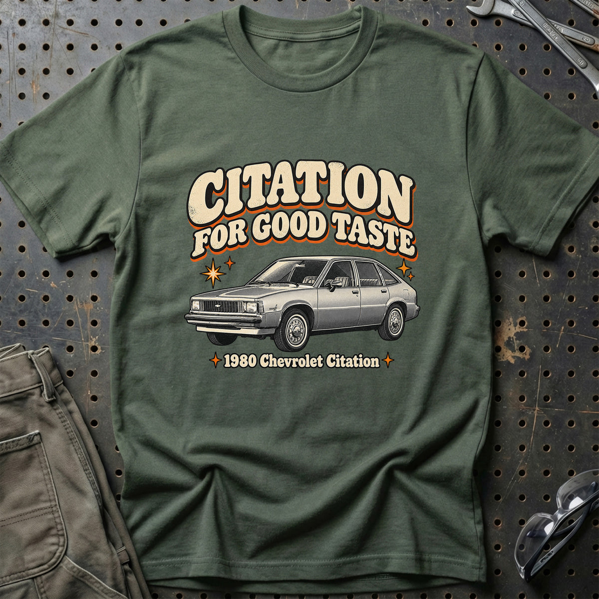 
Chevrolet Citation 1980 – Citation for Good Taste T-Shirt – Grøn Militær