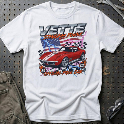 Chevrolet Corvette C3 Stingray - Unisex T-Shirt-Beklædning-Chevrolet-Hvid-S-Garage Culture Shop- garage - man cave - merchandise