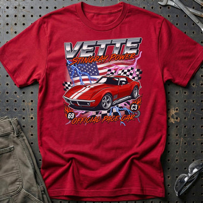 Chevrolet Corvette C3 Stingray - Unisex T-Shirt-Beklædning-Chevrolet-Rød-S-Garage Culture Shop- garage - man cave - merchandise