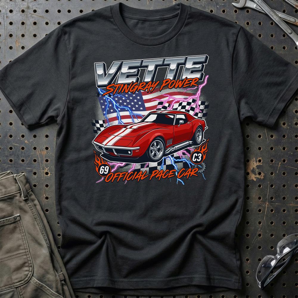 Chevrolet Corvette C3 Stingray - Unisex T-Shirt-Beklædning-Chevrolet-Sort-S-Garage Culture Shop- garage - man cave - merchandise