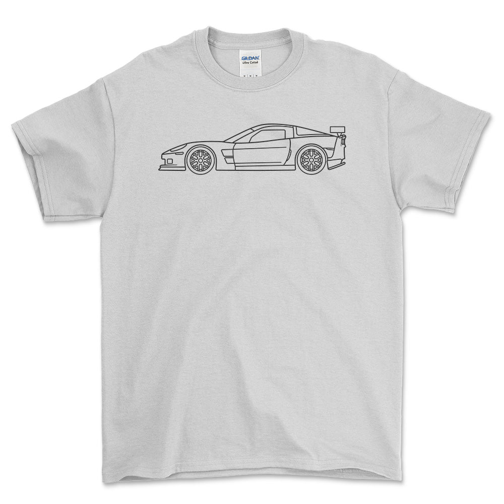 Chevrolet Corvette C6 ZR1 Outline - Unisex T-Shirt , Bomuld-Beklædning-Chevrolet-Hvid-S-Garage Culture Shop- garage - man cave - merchandise