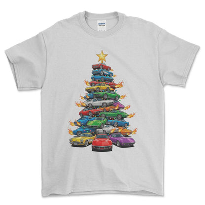 Chevrolet Corvette Juletræ Christmas Tree - Unisex T-Shirt-Beklædning-Chevrolet-Hvid-S-Forside-Garage Culture Shop- garage - man cave - merchandise