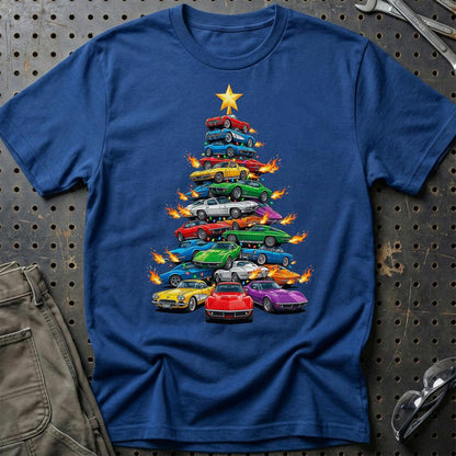 Chevrolet Corvette Juletræ Christmas Tree - Unisex T-Shirt-Beklædning-Chevrolet-Blå Royal-S-Garage Culture Shop- garage - man cave - merchandise