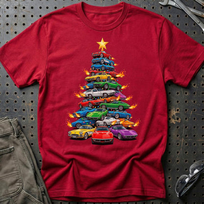 Chevrolet Corvette Juletræ Christmas Tree - Unisex T-Shirt-Beklædning-Chevrolet-Rød-S-Garage Culture Shop- garage - man cave - merchandise