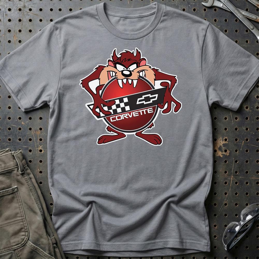 Chevrolet Corvette TAZ T-Shirt-Beklædning-Chevrolet-Grå Sport-S-Garage Culture Shop- garage - man cave - merchandise