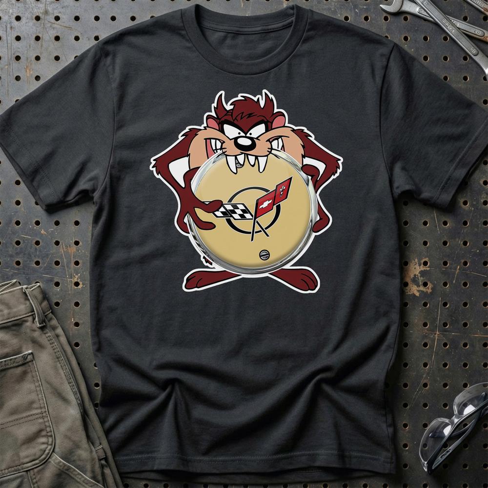 Chevrolet Corvette TAZ T-Shirt-Beklædning-Chevrolet-Sort-S-Garage Culture Shop- garage - man cave - merchandise