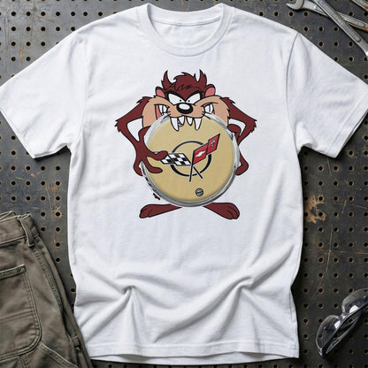 Chevrolet Corvette TAZ Unisex T-Shirt , Bomuld-Beklædning-Chevrolet-Hvid-S-Garage Culture Shop- garage - man cave - merchandise