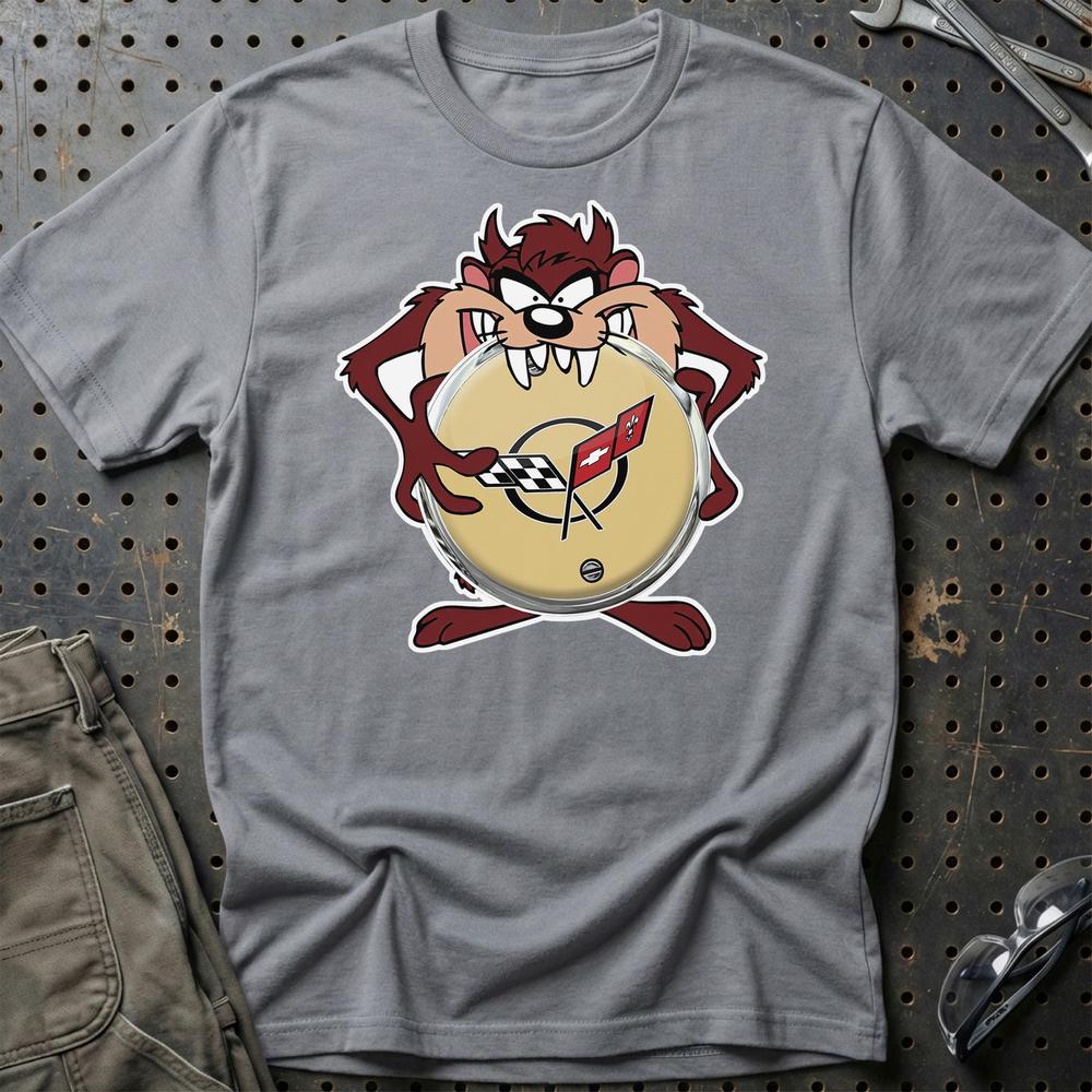 Chevrolet Corvette TAZ Unisex T-Shirt , Bomuld-Beklædning-Chevrolet-Grå Sport-S-Garage Culture Shop- garage - man cave - merchandise