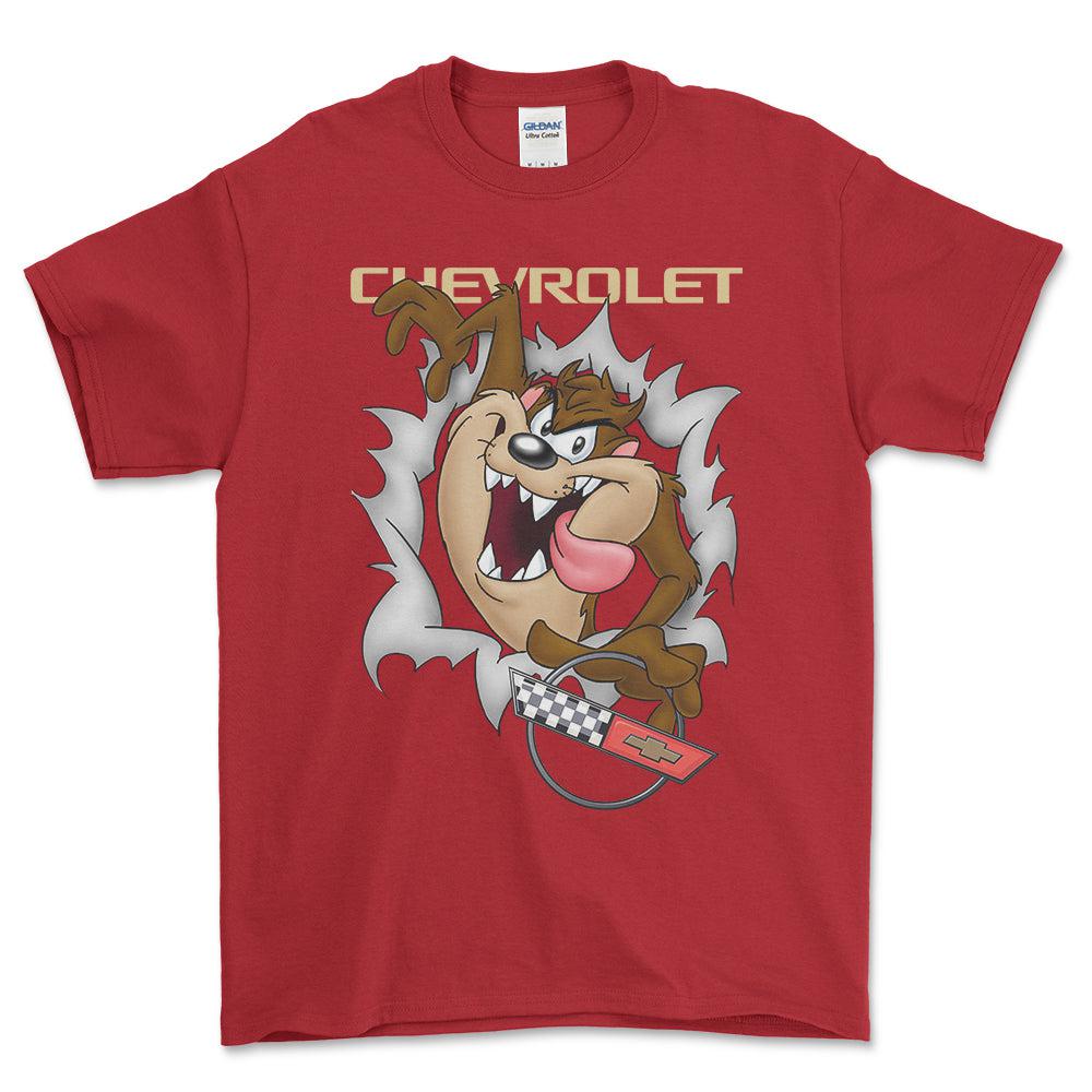 Chevrolet Corvette TAZ Unisex T-Shirt , Bomuld-Beklædning-Chevrolet-Rød-S-Garage Culture Shop- garage - man cave - merchandise