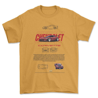 Chevrolet Corvette - Unisex T-Shirt , Bomuld-Beklædning-Chevrolet-Guld-S-Forside-Garage Culture Shop- garage - man cave - merchandise
