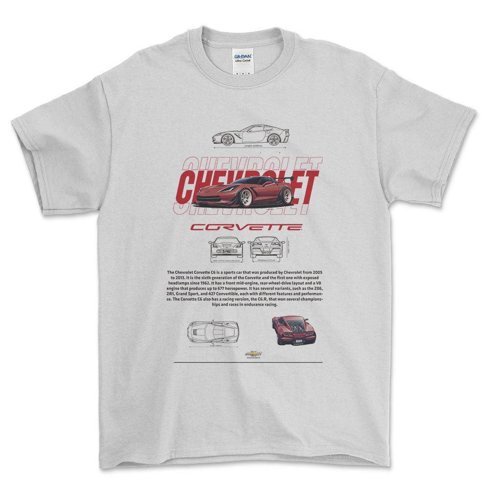 Chevrolet Corvette - Unisex T-Shirt , Bomuld-Beklædning-Chevrolet-Hvid-S-Forside-Garage Culture Shop- garage - man cave - merchandise