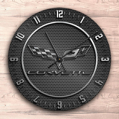 Chevrolet Corvette Vægur Rundt-Clock-Chevrolet-Garage Culture Shop- garage - man cave - merchandise