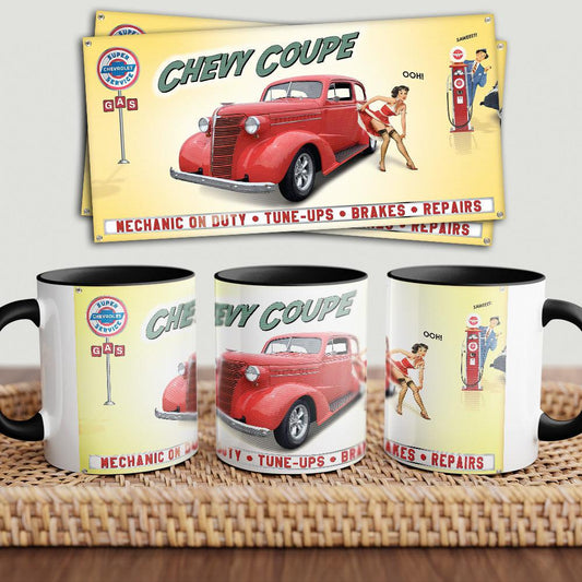 Chevrolet Coupe "To Toner" Vintage Keramisk Krus-Krus-Chevrolet-Garage Culture Shop- garage - man cave - merchandise