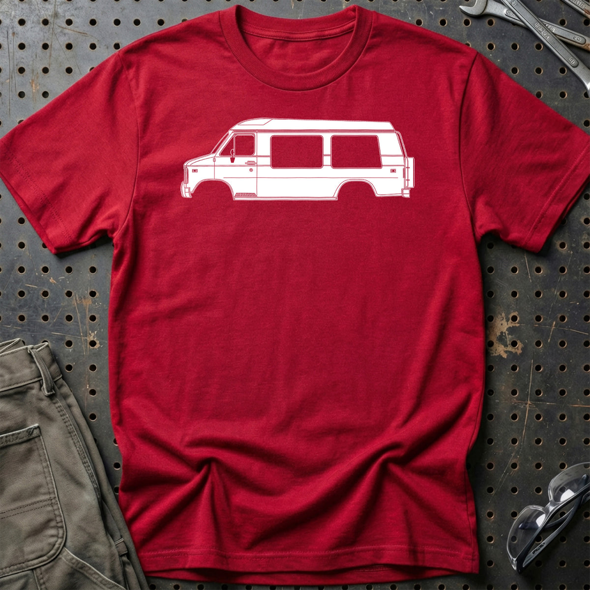 
Chevrolet G20 Chevy Van Silhuet T-Shirt – Rød
