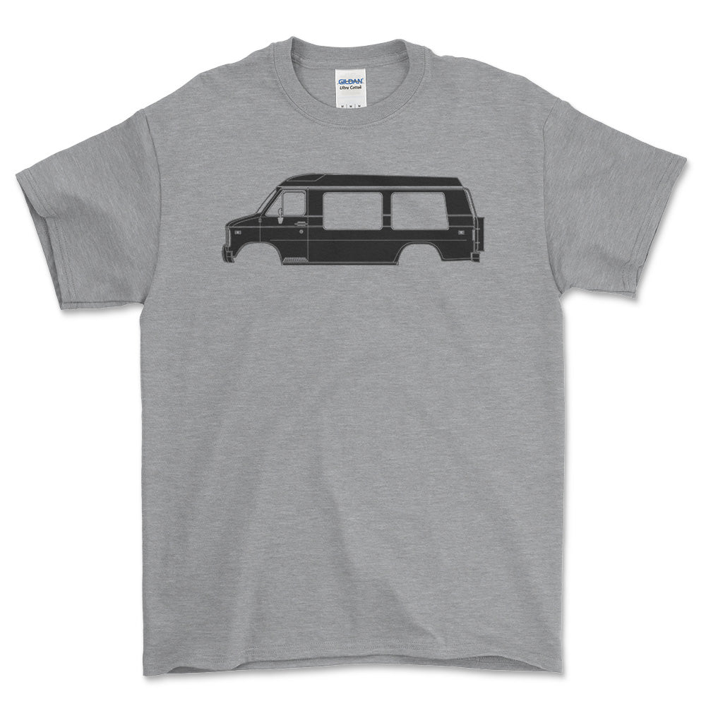 Chevrolet G20 Chevy Van Silhuet - Unisex T-Shirt , Bomuld-Beklædning-Chevrolet-Garage Culture Shop- garage - man cave - merchandise