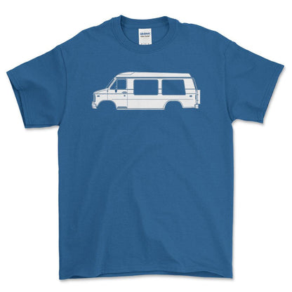 Chevrolet G20 Chevy Van Silhuet - Unisex T-Shirt , Bomuld-Beklædning-Chevrolet-Blå Royal-S-Forside-Garage Culture Shop- garage - man cave - merchandise